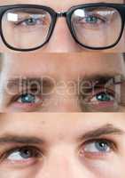 Various eyes in series of three
