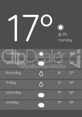 Weather forecast application interface