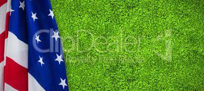 Composite image of close-up of star shapes on american flag