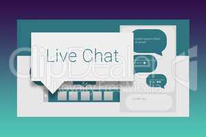 Composite image of speech bubbles with live chat text