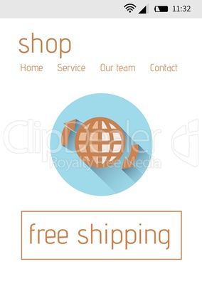 Online shopping with free shipping text interface