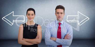 Composite image of business colleagues posing with crossed arms