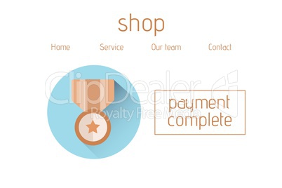 Online shopping with payment complete text interface