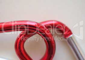 red keyring hook with copy space