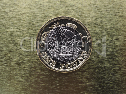 1 pound coin, United Kingdom over gold