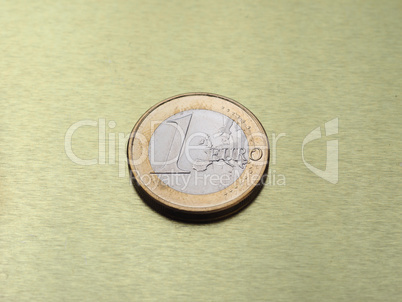 1 euro coin, European Union over gold background