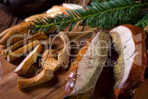 Prepare dried mushrooms