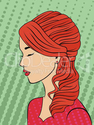 Retro style red-haired girl