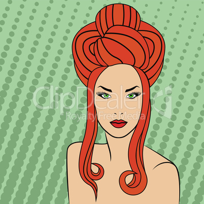 Red-haired retro style
