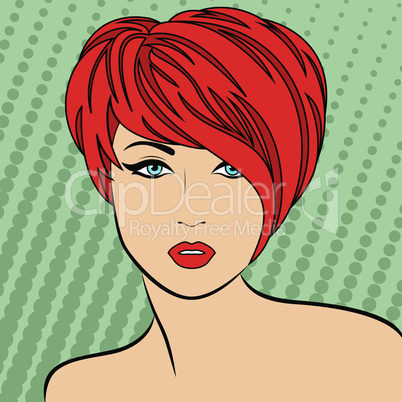 Red-haired retro style girl