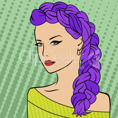 Girl with purple plait