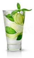 Mojito with ice in glass