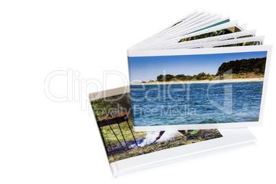 Two of photo album on white background.