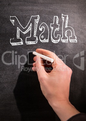 hand writing Math on blackboard