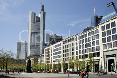 Frankfurt am Main Innenstadt, Frankfurt Main skyscraper, people