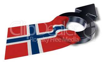 symbol des mars und flagge von norwegen
