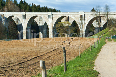 arch, concrete, wood, bridge, support, viaduct, concrete