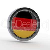 German flag on a steel badge