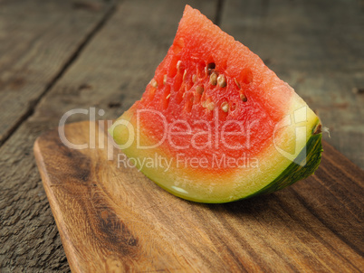 Water melon on rustic wood