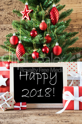 Colorful Christmas Tree With Text Happy 2018