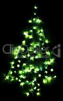 Green Bright Glowing Christmas Tree