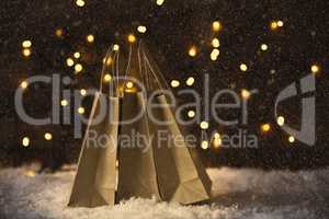 Christmas Shopping Bag, Snow, Lights, Instagram Filter
