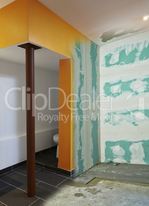 Construction of Drywall-Plasterboard bathroom