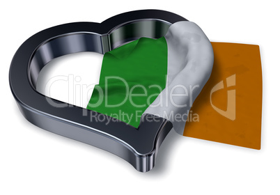 flagge von irland und herz