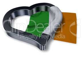 flagge von irland und herz