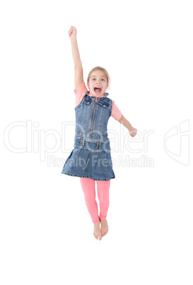 young girl jumping