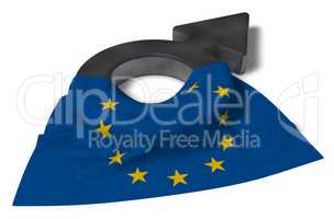 mars-symbol und fahne der europäischen union