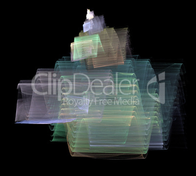 image of one Digital Fractal on Black Color
