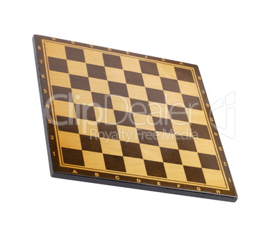 wooden empty chessboard isolated