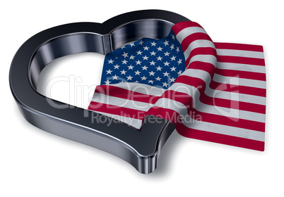 flagge der usa und herz