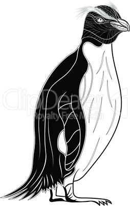 Penguin emperor bird head as symbol for mascot or emblem design, vector illustration for t-shirt. Sketch tattoo design.