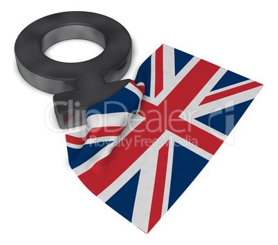 venus symbol und flagge von großbritannien