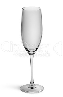 Empty champagne glass top view