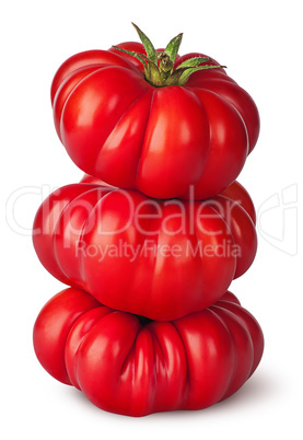 Stack of fresh heirloom tomatoes