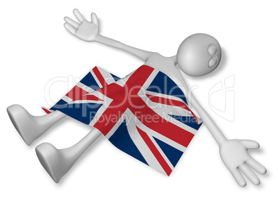 tote cartoonfigur und flagge von großbritannien