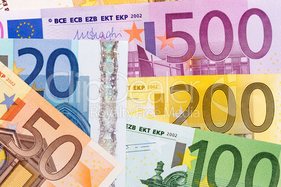Euro cash background. Close up.