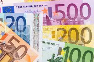 Euro cash background. Close up.