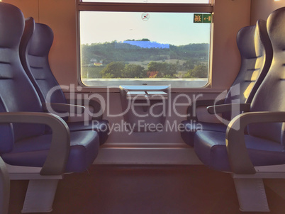 Empty seats in a train