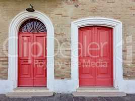 Vintage red doors