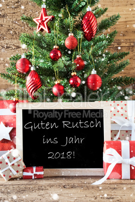 Colorful Tree With Guten Rutsch 2018 Means New Year