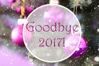 Rose Quartz Christmas Balls, Text Goodbye 2017