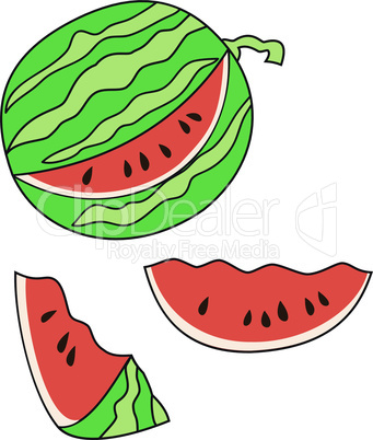 Ripe cut watermelon