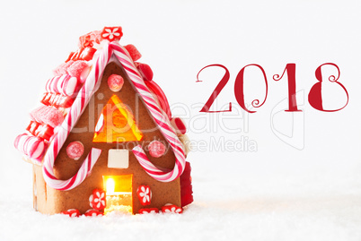 Gingerbread House, White Background, Text 2018