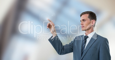 Businessman interacting with the air