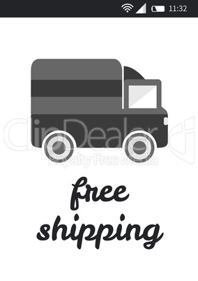 Online shopping with free shipping text interface