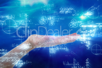 Composite image of hand of man pretending to hold an invisible object